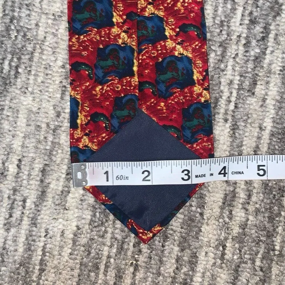 J Garcia Men 100% Silk Tie Necktie Collection Butterfly Red Blue Yellow Abstract